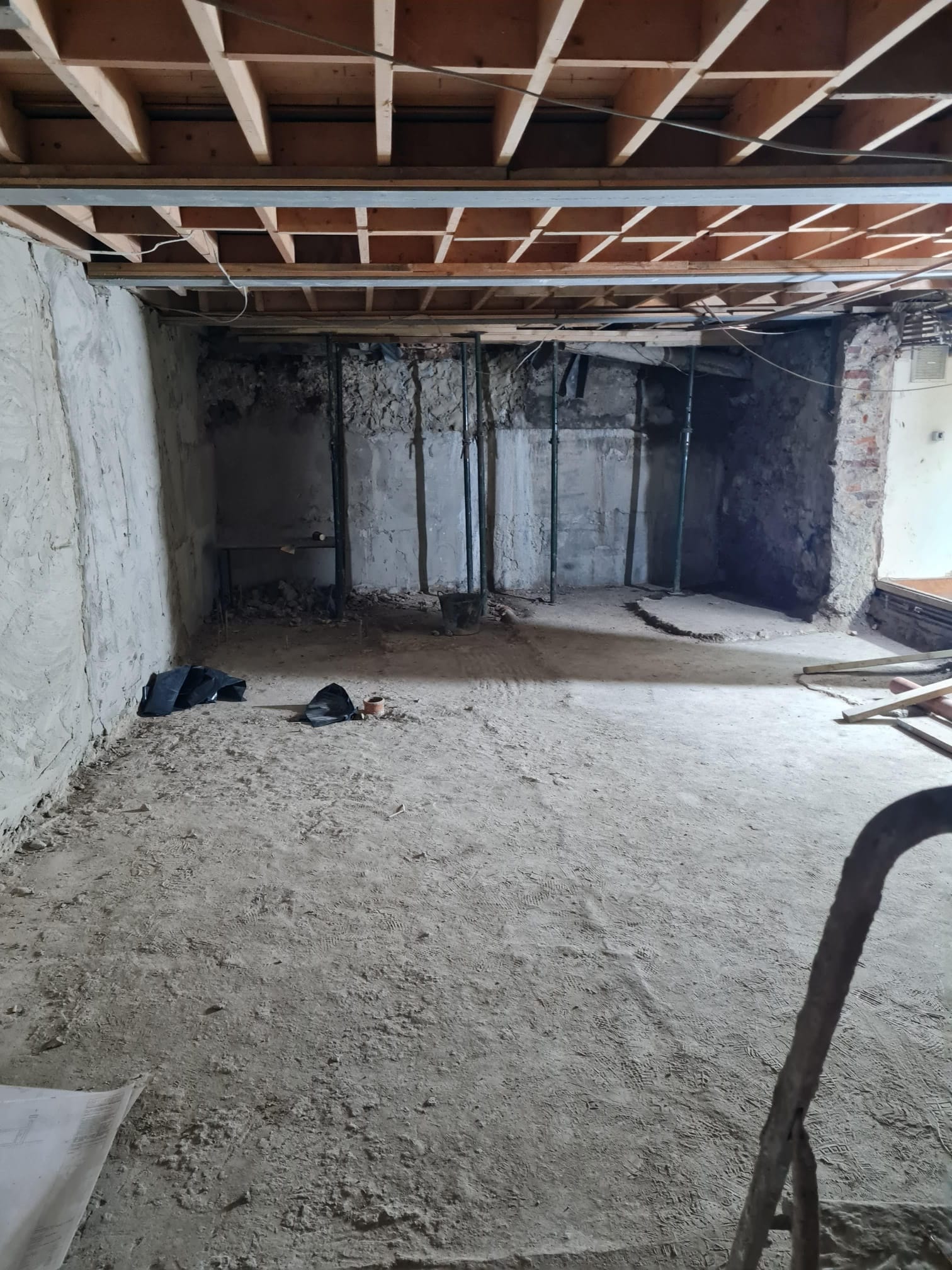 Basement construction excavation